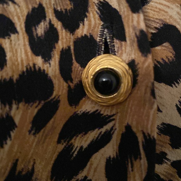 Vintage Maggy London 100% Silk Leopard Print Blouse sz.8 - Picture 3 of 4